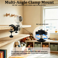 Support de montage de caméra à pince en U, vis de 0 à 35 mm, vis de 1/4 pouce, support métallique pivotant à 360 degrés pour caméra IP CCTV