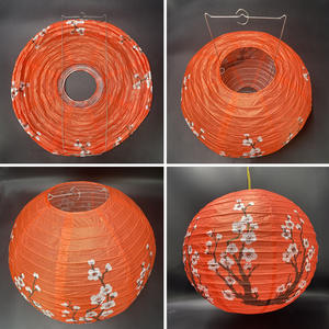 12 بوصة صينية يابانية تصميم الكرز ورقة فانوس مصباح الظل للمطعم الياباني الكنيسة الزفاف هدية العام الجديد الحفلات الحسّبات - Product Image 3