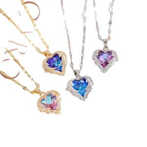 80-150 Pièces Chaque <span class=keywords><strong>Kilo</strong></span> Bijoux Vente en Gros Mode Colliers Pendentif Chaîne En Vrac Chine Bas <span class=keywords><strong>Prix</strong></span> Grand Zircon Cristal <span class=keywords><strong>Diamant</strong></span> - Product Image 1