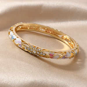 Brazalete de Esmalte Fino con Estilo Étnico Retro, Estilo Cloisonné de Pekín Antigua, Joyería de Moda para Cheongsam, Brazaletes Modernos - Product Image 6