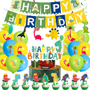 DAMAI <strong>Dinosaur</strong> <strong>Birthday</strong> <strong>Party</strong> Supplies Cartoon <strong>Dinosaur</strong> <strong>Party</strong> Plates Cups Napkins Banner Decorations for Kids Boys <strong>Party</strong> Decor - Product Image 3