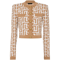 Pull cardigan court en jacquard à manches longues et boutons pour femmes personnalisé