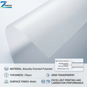<span class=keywords><strong>Film</strong></span> blanc semi-transparent 150μm - Surface mate, bonne performance de lamination, adapté aux applications de caissons lumineux publicitaires - Product Image 2