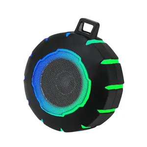 Mini redonda portátil de fábrica ipx6/7, lâmpada led, impermeável, hifi estéreo, para áreas externas, com subwoofer, bluetooth, sem fio