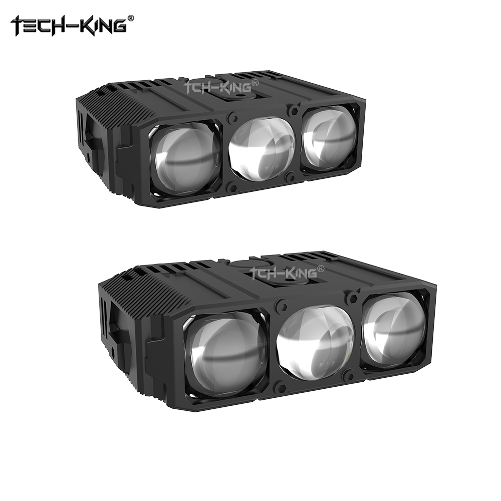 TECH-KING G300 Led Headlight Bumper Lamp Projector 3 Len Work Light Mini Auxiliary Driving Light for Car Motorcycle Spotlight