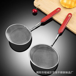 Factory direct wholesale stainless steel oil scoop, filter screen, slotted spoon, oil ladle, fine <b>mesh</b> ladle, oil <b>strainer</b> - Product Image 5
