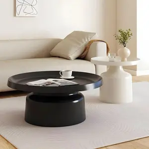 NOVA Nordic Designer Tea Coffee Table com Design Elegante Ferro Pedestal Rodada Sala de Controle Central Table Sets