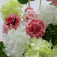 Arrangement floral artificiel pour mariage, colonne de fleurs artificielles en hortensia pour la décoration de la scène et de l'allée de mariage
