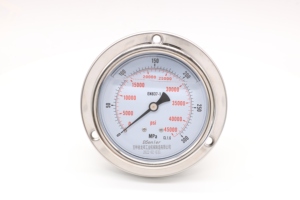 Manomètre à fond ouvert de 63 mm rempli de glycérine avec fenêtre en acier inoxydable et en polycarbonate - Product Image 4