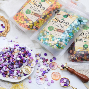 Pastilles de cire à cacheter octogonales colorées 500g 147 couleurs, assortiment en vrac de couleurs nacrées, vente en gros pour cadeaux - Product Image 1