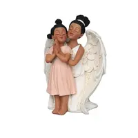 Лидер продаж, скульптура ангела из смолы для матери и ребенка, настольное ремесло, Декор для дома, Черный ангел