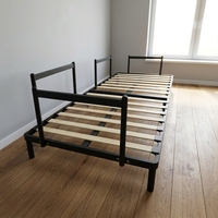 Multifunktionales Schmiedeeisen-Schlafsofa-Gestell mit Holzlatten, Minimalistisches Metalldesign für Schlafzimmer, Wohnzimmer, Apartment, Hotel