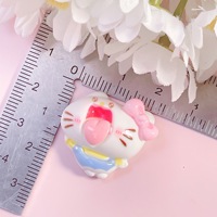 Accessoires décoratifs en résine DIY motif chat expressif, faits main, pour coques de téléphone, pinces à cheveux, accessoires de tête, boucles de chaussures et pendentifs