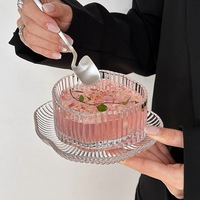 Ensemble de bols à dessert de luxe de forme irrégulière, valeur esthétique élevée, bols et assiettes en verre en forme de nuage