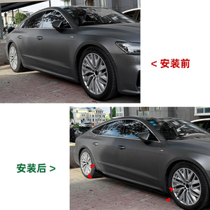 Jupes latérales en fibre de carbone texturée ABS pour Audi A7 S7 C8 2019+ - Kit carrosserie pour Audi avec transmission automatique - Product Image 4