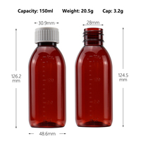 100ml 120ml 150ml 3oz 5oz ambre noir Transparent tabac sirop liquide bouteilles rondes médecine bouteille en plastique avec bouchon à vis