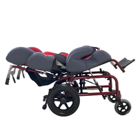 Fauteuil roulant manuel pliable CA865 certifié CE, siège rembourré doux, ceinture de sécurité spéciale pour enfants, plateau repas, roue anti-basculement
