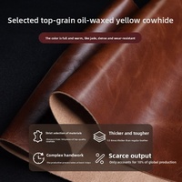 [Simili cuir huilé jaune importé] Chaise de salle à manger en cuir véritable avec structure métallique, style américain haut de gamme, chaise moderne et simple