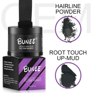 Polvo corrector para pérdida de cabello de etiqueta privada BUNEE raíz retoque barro fibras para construcción de cabello polvo de sombra impermeable