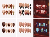 Ongles à presser en acrylique nacrés rose pêche Aurora, doux et féminins, en forme d'amande, vente en gros, personnalisables, faits à la main, courts