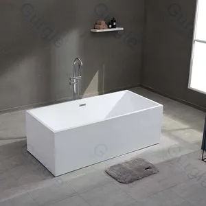 长方形的Gurgle丙烯酸光泽室内浴缸让自己沉浸在沐浴时间