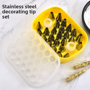 Juego de 26 Boquillas de Acero Inoxidable para Decoración de Pasteles, Duraderas, Libres de BPA, Aptas para Alimentos, con Acoplador y <span class=keywords><strong>Caja</strong></span> Organizadora - Product Image 1