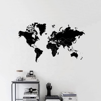 Vente en gros PVC carte du monde papier peint autocollant mural décoration murale