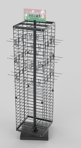 Nouveau modèle de présentoir rotatif numérique pour mobiles - Étagère d'exposition avec panneaux perforés, crochets double face, en fer forgé - Product Image 3