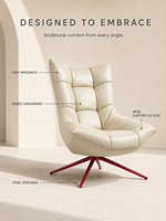 Fauteuil d'appoint moderne rembourré, fabrication directe usine OEM ODM, option en cuir pleine fleur ou tissu, pour salon et salle à manger