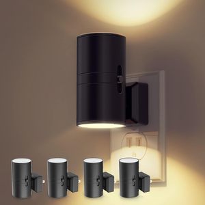 White ABS Housing Motion Sensor LED Night Light with Auto On/Off & Dimmable <b>Plug</b>-In Modern Design for <b>Bathroom</b> & Hallway - Product Image 1
