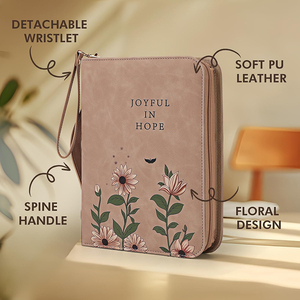 Estuche de transporte de cuero premium con asa para Biblia de tamaño estándar grande, funda para Biblia cristiana para mujeres, hombres, damas y niñas - Product Image 4