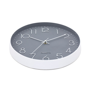 Horloges murales modernes 3D grises silencieuses à quartz de 12 pouces au design rond simple pour la décoration intérieure – Fabricants - Product Image 3