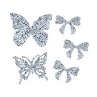 Autocollant papillon 3D en strass brillant, papillon creux, strass pour la décoration de vêtements, accessoires de cheveux, bricolage