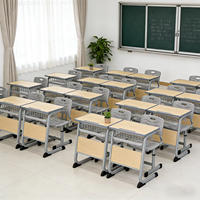 Table d'étude simple moderne et robuste avec cloison, ensemble bureau et chaise pour élèves, idéal pour les salles de classe du primaire - Vente en gros