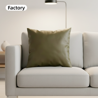 Housse de coussin décorative d'extérieur en similicuir imperméable imitation cuir de vachette pour canapé, vente en gros, échantillon disponible