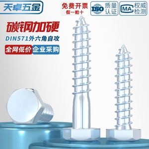 Hex Head Self Tapping Screws M6 M8 M10 M12 M16 Galvanized Carbon Steel For Wood Construction Grade A Level 4.8 - Product Image 4