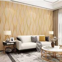 Modern sederhana 3D abu-abu perak bergaris kertas dinding non-tenun ruang tamu TV latar belakang kamar tidur Wallpaper