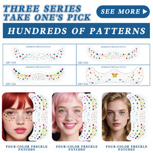 Personalizzazione arcobaleno Multicolor Glitter lentiggini adesivi temporanei per <span class=keywords><strong>tatuaggi</strong></span> impermeabili scintillano le macchie sul viso del cuore carino - Product Image 2