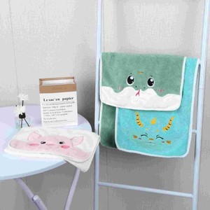 2024 zodiaco chino Coral polar bebé Toalla de baño conjunto vacaciones trenzado tejido toalla de mano para niños - Product Image 2