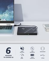 HUB 7 en 1 con Grabador de Blu-ray BDXL Externo de 100 GB, Unidad BD-RE, USB 3.0 Tipo-C con 2 Puertos USB, Lector SD/TF para Copia de Seguridad de Datos Profesional