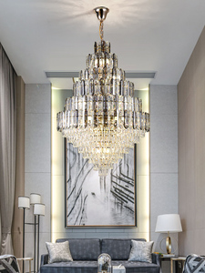 Escalier en colimaçon lustre en cristal villa <span class=keywords><strong>de</strong></span> <span class=keywords><strong>luxe</strong></span> style palais salon hall d'hôtel décoré rond K9 cristal pendentif lumière - Product Image 3