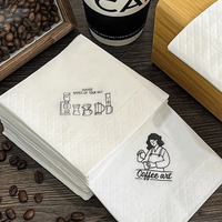 Serviettes et serviettes en papier Airlaid imprimées jetables avec logo personnalisé, 2 plis, haute qualité, utilisation en restaurant et hôtel, blanc, 4 plis
