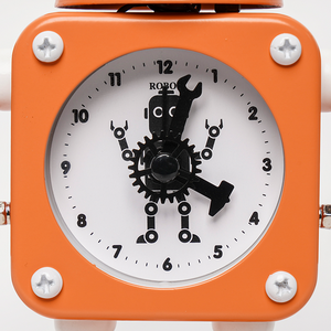 ساعة منبه رقمية لطيفة للأطفال روبوت معدني كرتوني ، ساعات تعليمية لتزيين غرف النوم بجانب السرير - Product Image 5