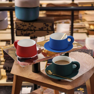 Conjunto de Xícara de Chá de Cerâmica com Pires para Café, Prato de Sobremesa, Bolo e Massa, em Porcelana, Estilo Gordinho e Fofo - Product Image 6