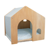 Stijlvolle ecologische houten hondenhok voor grote honden met geïsoleerd ontwerp, draagbaar dierenbed voor katten en kleine dieren