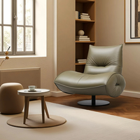 Fauteuil pivotant de luxe moderne avec mousse haute résilience 45D, base en acier carbone, fauteuil d'appoint rembourré pour salon