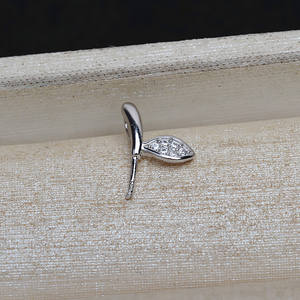 Pendentif tête de pomme germe de soja semi-fini en argent S925, plateau vide pour perles DIY, accessoires 9-14, pour femme, pour bijoux - Product Image 4