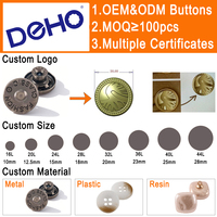 Boutons en métal en alliage de zinc certifiés GRS durables avec logo personnalisé, certifiés Oeko-Tex 100, pour vestes et jeans