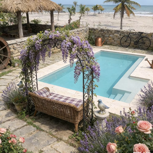 Piscina Grande de Fibra de Vidrio de Bajo Mantenimiento para Resort, Jardín Exterior Personalizado con Escalones - Product Image 4
