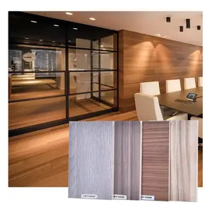 Lembar laminasi panel dinding tekanan tinggi panel hpl tekstur kayu formica tahan air pabrik untuk dekorasi Interior